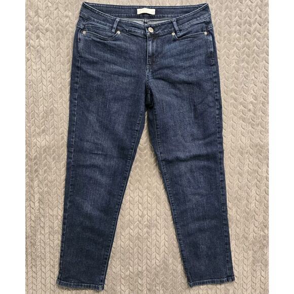 J Jill Slim Boyfriend Straight Leg Ankle Jeans Womens Size 6 Petite Blue Stretch - Picture 1 of 7
